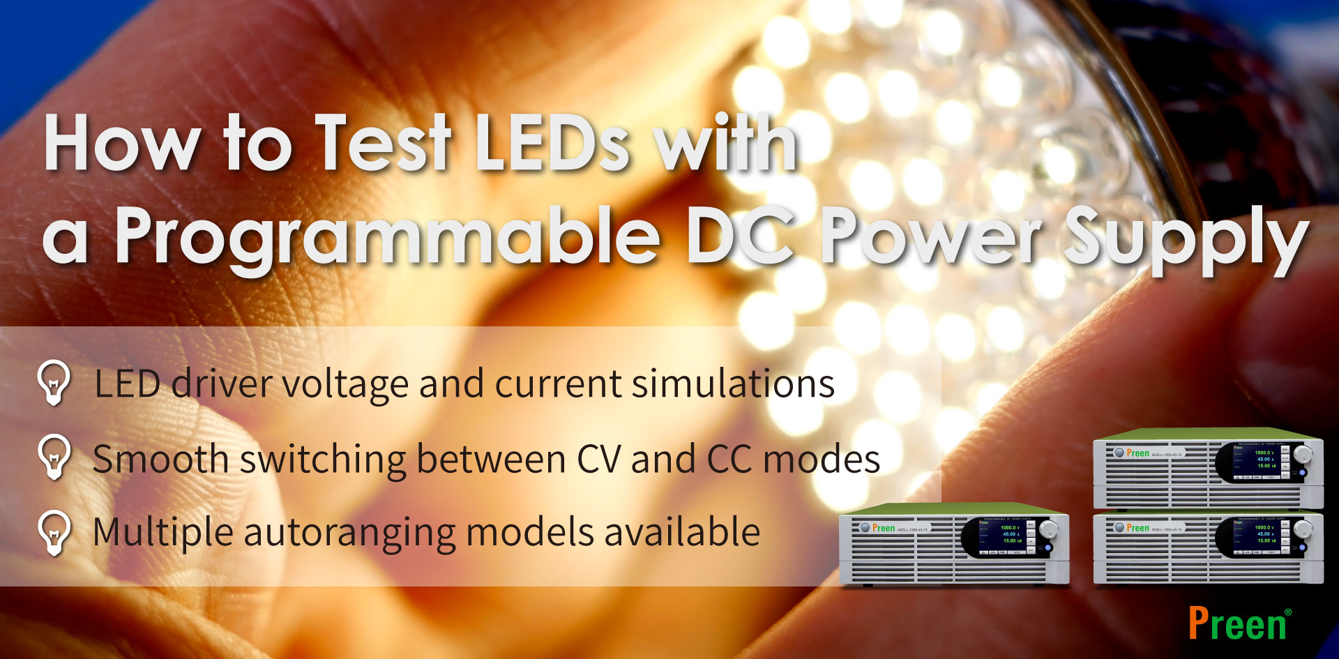 Test LEDs with a Programmable DC Power Supply